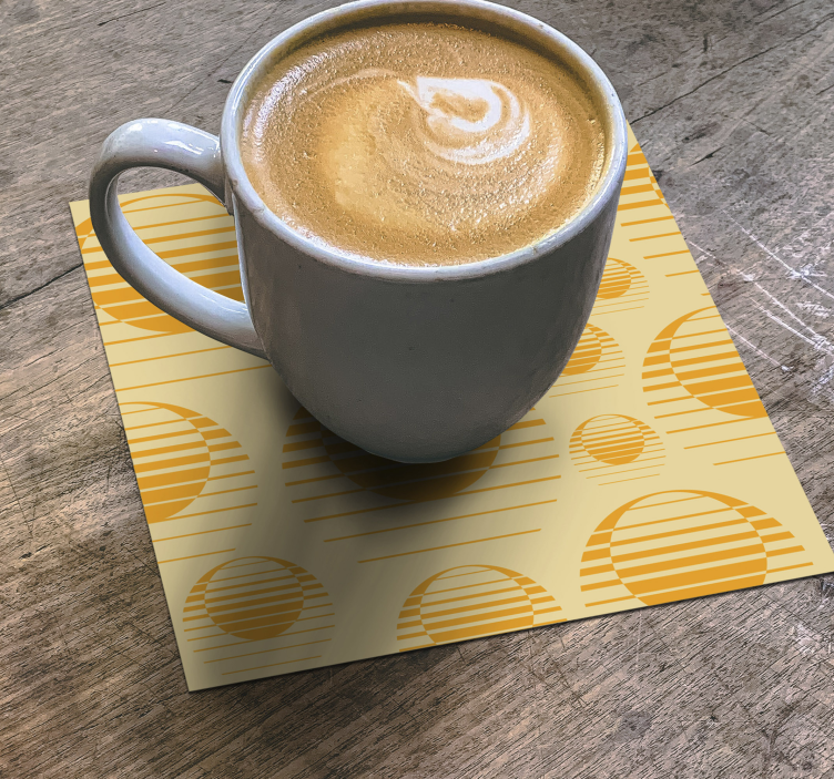 Sottobicchieri vintage motivo sole retrò - TenStickers