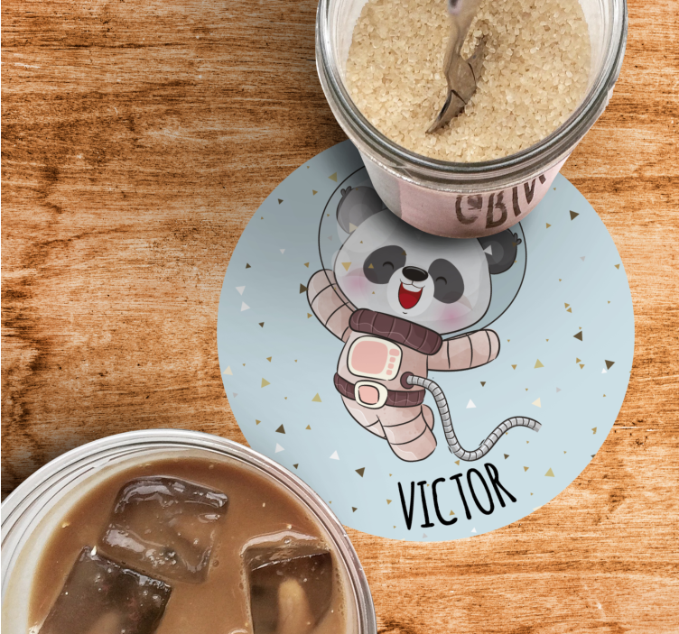 Sottobicchieri vintage panda astronauta allegro - TenStickers