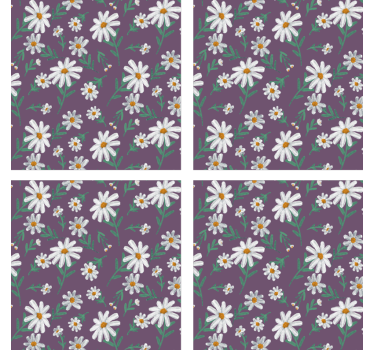 Sottobicchieri con motivi floreali viola - TenStickers