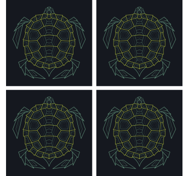 Sottobicchieri nerd figura di tartaruga geometrica - TenStickers