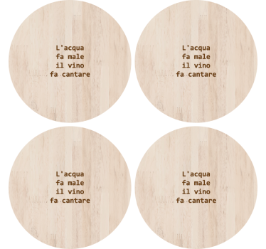 Sottobicchiere  personalizzato con frase Frasi di vino e acqua - TenStickers