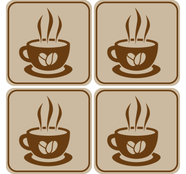 Sottobicchieri moderno emblema della tazza di caffè - TenStickers