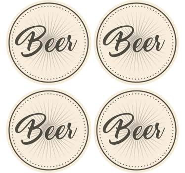 Sottobicchieri birra tipografia elegante per birra - TenStickers