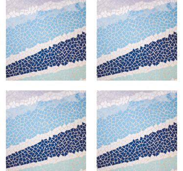 Sottobicchiere  tema piastrelle Tessere di mosaico blu - TenStickers