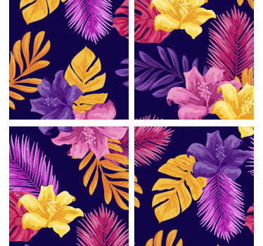 Sottobicchieri moderno motivo foglia tropicale - TenStickers