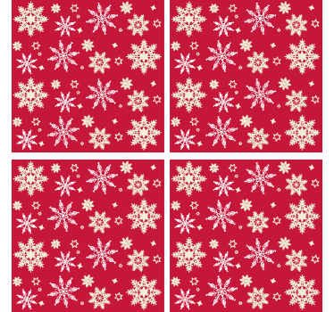 Modello di fiocchi di neve bere sottobicchiere - TenStickers