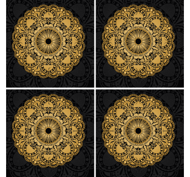Sottobicchiere vintage Mandala d'oro - TenStickers