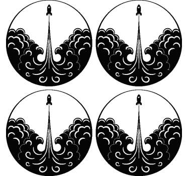 Sottobicchieri nerd onde di razzo - TenStickers