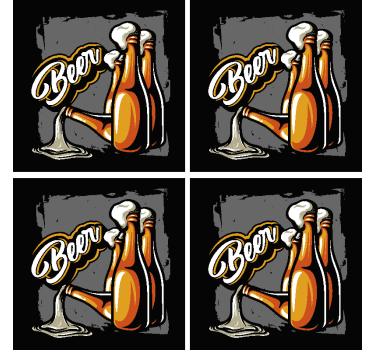 Sottobicchiere personalizzato birra Bottiglia di birra - TenStickers