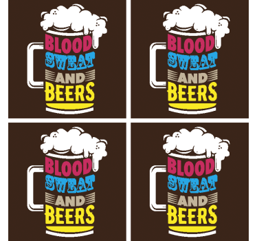 Sottobicchieri di sangue, sudore e birra - TenStickers