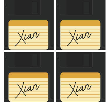 Sottobicchiere  tema frikis Floppy disc con nome - TenStickers