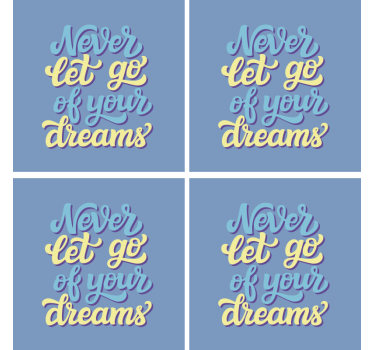 Sottobicchieri con frase arte tipografica ispiratrice - TenStickers
