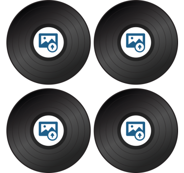 Sottobicchiere  personalizzabile disco con fotografia - TenStickers