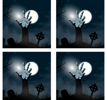Sottobicchieri halloween mano spettrale nel cimitero - TenStickers