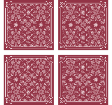 Sottobicchieri vintage a motivi floreali - TenStickers