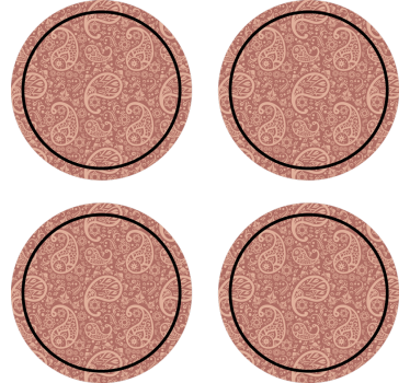 Sottobicchieri con motivi motivo floreale paisley - TenStickers
