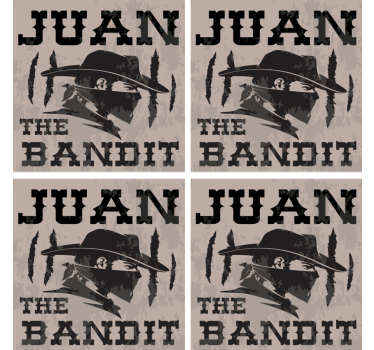 Sottobicchieri vintage silhouette di juan bandit - TenStickers