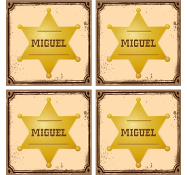 Badge sceriffo con tappetini per birra personalizzati - TenStickers