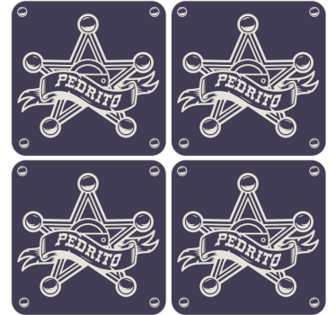 Sottobicchieri vintage con distintivo da sceriffo - TenStickers
