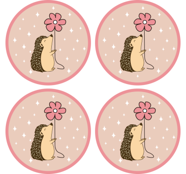 Sottobicchieri nerd palloncino fiore riccio - TenStickers