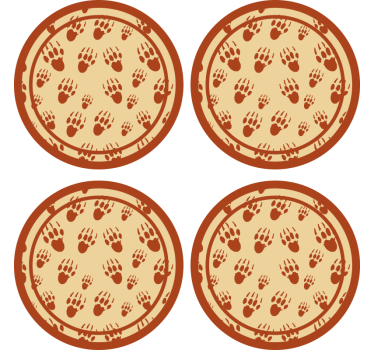 Sottobicchieri vintage cerchio con impronta marrone - TenStickers