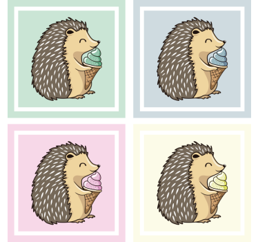 Sottobicchieri nerd riccio che gusta il gelato - TenStickers