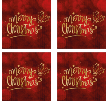 Sottobicchiere personalizzato Natale Buon natale in rosso - TenStickers