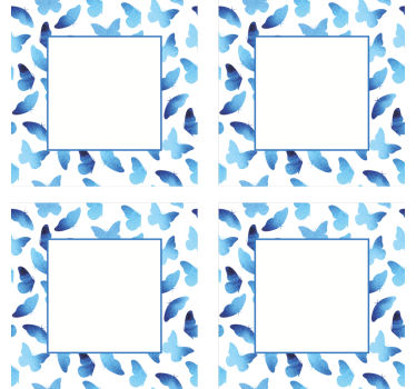 Sottobicchieri personalizzabile motivo farfalle blu - TenStickers