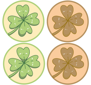 Sottobicchieri nerd design quadrifoglio - TenStickers