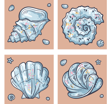 Sottobicchieri moderno motivi ispirati ai gusci marini - TenStickers