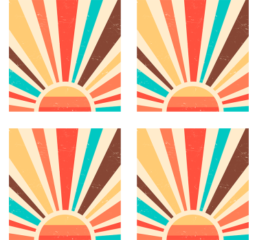 Sottobicchiere vintage Tramonto vintage astratto - TenStickers