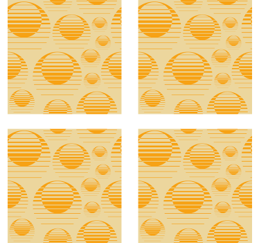 Sottobicchieri vintage motivo sole retrò - TenStickers