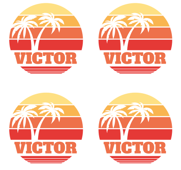 Sottobicchieri personalizzabile tramonto tropicale con palme - TenStickers