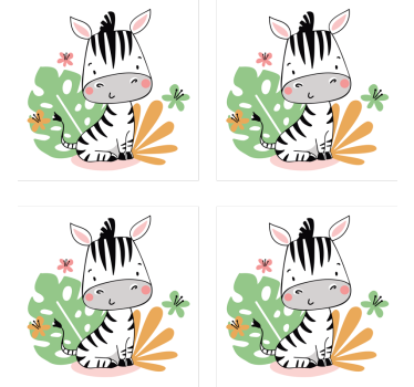 Sottobicchieri nerd personaggio zebra carina - TenStickers