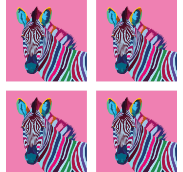 Sottobicchiere moderno Zebra pop art - TenStickers