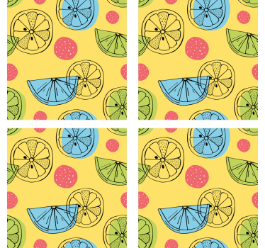 Sottobicchieri nerd con motivo agrumi colorati - TenStickers
