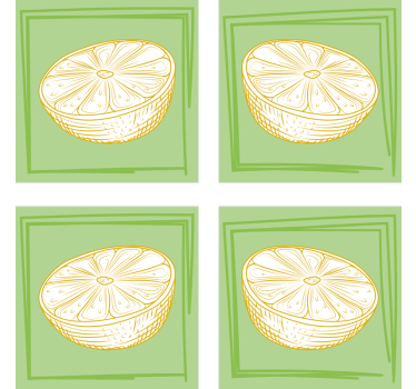 Sottobicchieri personalizzabile illustrazione fetta di lime - TenStickers