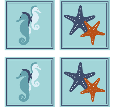 Sottobicchieri vintage con motivi di cavalluccio e stella - TenStickers