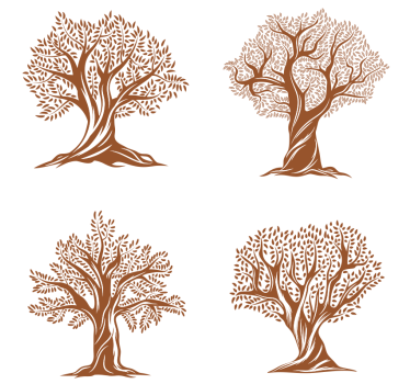 Sottobicchieri birra silhouette di alberi intricati - TenStickers