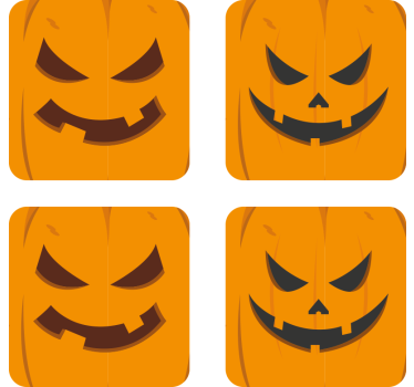 Diversi sottobicchieri di zucche halloween - TenStickers