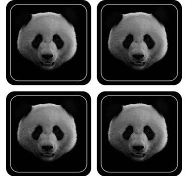 Sottobicchieri nerd motivo faccia di panda - TenStickers