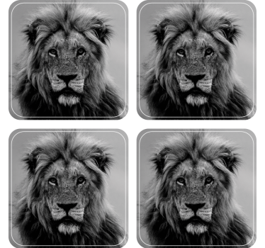 Sottobicchieri moderno ritratti di leone maestoso - TenStickers