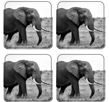 Sottobicchieri nerd motivo sagoma di elefante - TenStickers