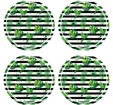 Sottobicchieri con motivi foglia tropicale - TenStickers
