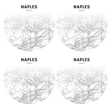 Sottobicchieri personalizzabile mappa di napoli - TenStickers