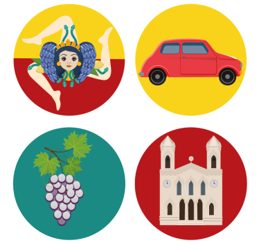Sottobicchieri moderno uva della mitologia siciliana - TenStickers