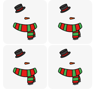 Sottobicchieri natalizi set accessori pupazzo di neve - TenStickers