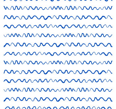 Sottobicchieri con motivi linee blu ondulate - TenStickers