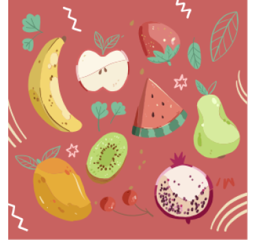 Sottobicchieri moderno composizione di frutta colorata - TenStickers