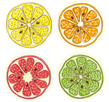 Sottobicchieri nerd motivi a fette di agrumi - TenStickers